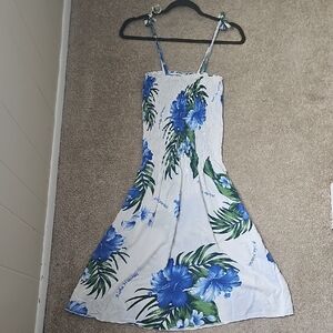 Floral Blue and Green Women's Dress